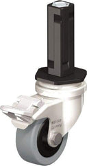 Blickle - 2" Diam x 45/64" Wide x 2-13/16" OAH Stem Mount Swivel Caster with Brake - Solid Rubber, 88 Lb Capacity, Plain Bore Bearing, Square Stem - Industrial Tool & Supply