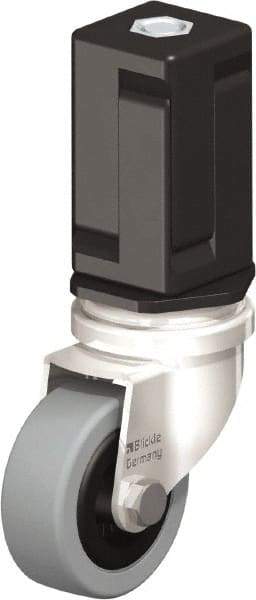 Blickle - 2" Diam x 45/64" Wide x 2-13/16" OAH Stem Mount Swivel Caster - Solid Rubber, 88 Lb Capacity, Plain Bore Bearing, Square Stem - Industrial Tool & Supply