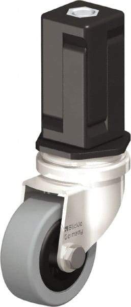 Blickle - 2" Diam x 45/64" Wide x 2-13/16" OAH Stem Mount Swivel Caster - Solid Rubber, 88 Lb Capacity, Plain Bore Bearing, Square Stem - Industrial Tool & Supply