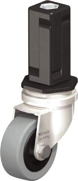 Blickle - 2" Diam x 45/64" Wide x 2-13/16" OAH Stem Mount Swivel Caster - Solid Rubber, 88 Lb Capacity, Plain Bore Bearing, Square Stem - Industrial Tool & Supply