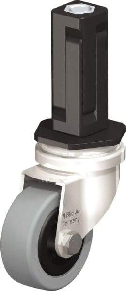 Blickle - 2" Diam x 45/64" Wide x 2-13/16" OAH Stem Mount Swivel Caster - Solid Rubber, 88 Lb Capacity, Plain Bore Bearing, Square Stem - Industrial Tool & Supply