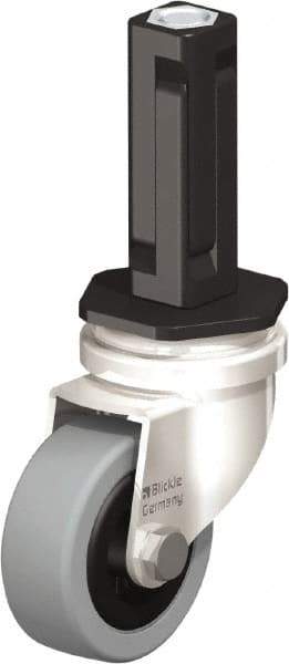 Blickle - 2" Diam x 45/64" Wide x 2-13/16" OAH Stem Mount Swivel Caster - Solid Rubber, 88 Lb Capacity, Plain Bore Bearing, Square Stem - Industrial Tool & Supply