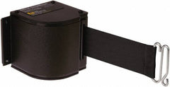 Lavi Industries - 3-1/2" High x 3-1/4" Long x 3-1/4" Wide Retractable Barrier Belt - Aluminum, Powdercoat Finish, Black, Use with Upright - Industrial Tool & Supply