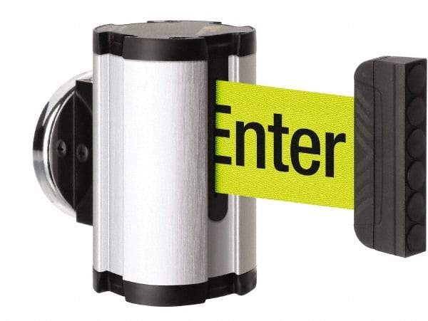 Lavi Industries - 3-1/2" High x 2-1/2" Long x 2-1/2" Wide Magnetic Wall Mount Barrier - Aluminum, Satin Chrome Finish, Satin Aluminum, Use with Magnetic Wall Mount Barriers - Industrial Tool & Supply