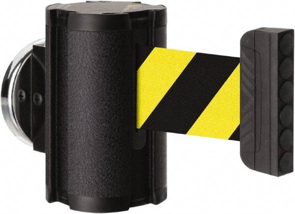 Lavi Industries - 3-1/2" High x 2-1/2" Long x 2-1/2" Wide Magnetic Wall Mount Barrier - Aluminum, Powdercoat Finish, Black, Use with Magnetic Wall Mount Barriers - Industrial Tool & Supply