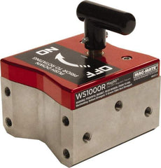 Mag-Mate - 4" Wide x 4-1/2" Deep x 3" High Rare Earth Magnetic Welding & Fabrication Square - 3/8-16 Hole Thread, 1000 Lb Average Pull Force - Industrial Tool & Supply