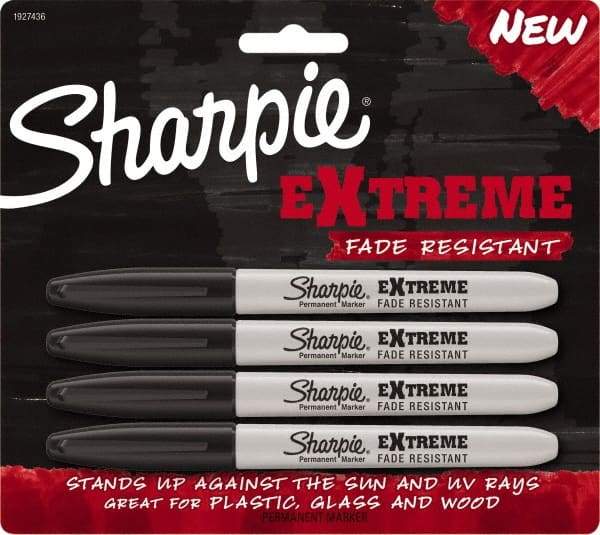 Sharpie - Black Permanent Marker - Fine Felt Tip, AP Nontoxic Ink - Industrial Tool & Supply