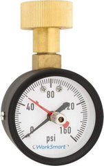 Value Collection - 2" Dial, 3/4 Thread, 0-160 Scale Range, Pressure Gauge - Top Connection Mount, Accurate to 3-2-3% of Scale - Industrial Tool & Supply