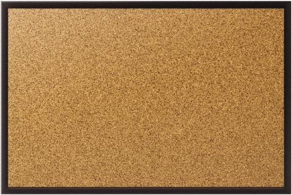 Quartet - 24" Wide x 18" High Open Cork Bulletin Board - Natural (Color) - Industrial Tool & Supply