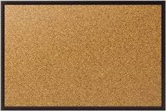 Quartet - 24" Wide x 18" High Open Cork Bulletin Board - Natural (Color) - Industrial Tool & Supply