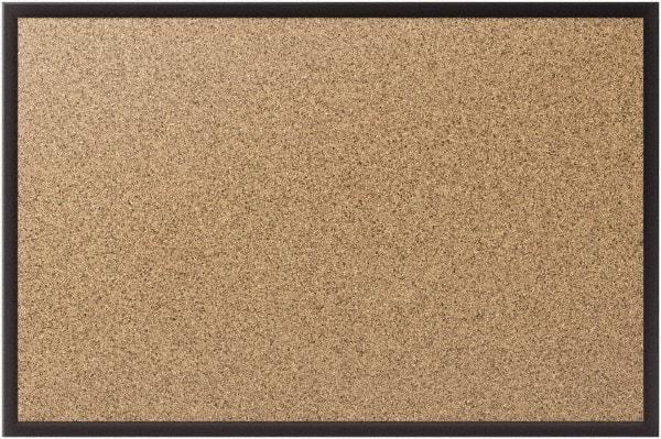 Quartet - 48" Wide x 36" High Open Cork Bulletin Board - Natural (Color) - Industrial Tool & Supply
