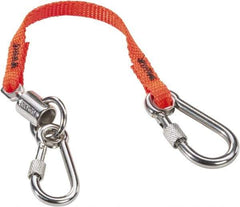 Proto - 12" Tethered Tool Lanyard - Carabiner Connection, 12" Extended Length, Orange - Industrial Tool & Supply