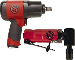 Chicago Pneumatic - Impact Wrench Air Tool Combination Kit - 90 psi, Includes 1/4" 90° Mini Angle Die Grinder - Industrial Tool & Supply