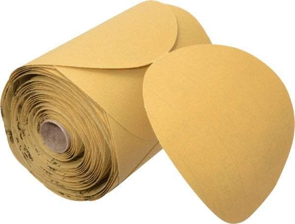 3M - 6" Diam, 150 Grit Aluminum Oxide Adhesive PSA Disc - Very Fine Grade, Gold, A Weighted Backing, Flexible, Use with Random Orbital Sanders - Industrial Tool & Supply