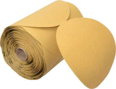 3M - 6" Diam, 150 Grit Aluminum Oxide Adhesive PSA Disc - Very Fine Grade, Gold, A Weighted Backing, Flexible, Use with Random Orbital Sanders - Industrial Tool & Supply