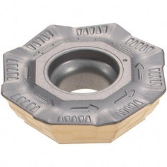 Iscar - OFMT07T3 76 Grade IC830 Carbide Milling Insert - TiAlN/TiN Finish, 0.179" Thick, 0.7008" Inscribed Circle, 0.6mm Corner Radius - Industrial Tool & Supply