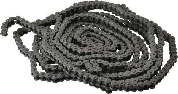 Morse - 1/4" Pitch, ANSI 25, Single Strand Roller Chain - Chain No. 25, 10 Ft. Long, 0.13" Roller Diam, 1/8" Roller Width - Industrial Tool & Supply