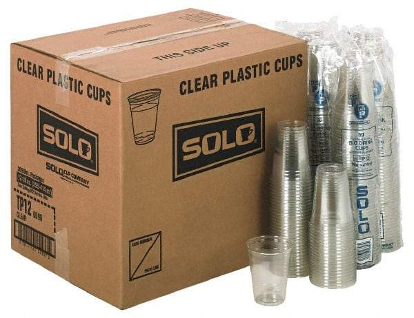 Solo - Solo Plastic Cold Cups, 12 oz Clear - Plastic Cold Cups, 12 Ounce Clear - Industrial Tool & Supply