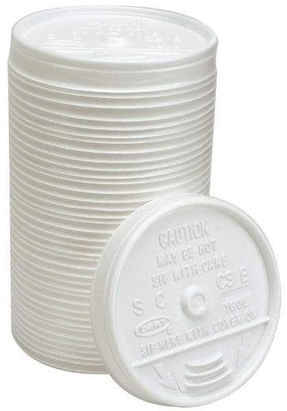 DART - Dart Sip-Thru Lids for 16 oz Hot/Cold Foam Cups - White - Industrial Tool & Supply