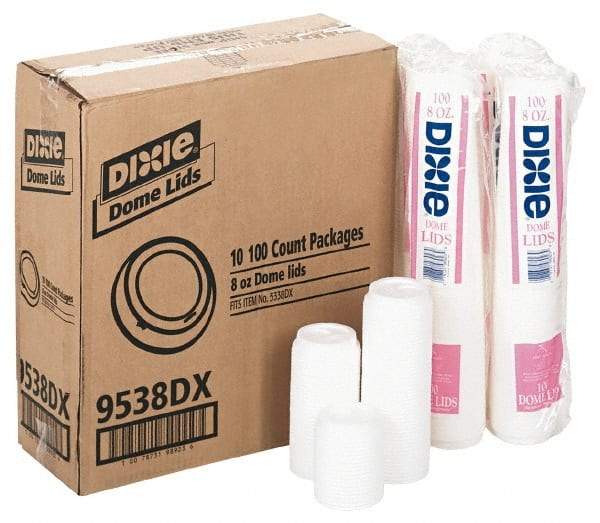 Dixie - Dixie Dome Drink-Thru Lids for 8 oz Hot Cups - White - Industrial Tool & Supply