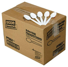 Dixie - Mediumweight Plastic Teaspoons - Mediumweight Plastic Teaspoons - Industrial Tool & Supply