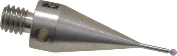 Renishaw - 0.0394 Inch Ball Diameter, Stainless Steel Stem, M4 Thread, Ruby Point Ball Tip CMM Stylus - 0.1772 Inch Working Length, 0.028 Inch Stem Diameter, 0.7677 Inch Overall Length - Industrial Tool & Supply