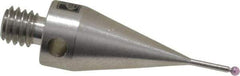 Renishaw - 0.0394 Inch Ball Diameter, Stainless Steel Stem, M4 Thread, Ruby Point Ball Tip CMM Stylus - 0.1772 Inch Working Length, 0.028 Inch Stem Diameter, 0.7677 Inch Overall Length - Industrial Tool & Supply