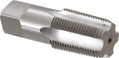Hertel - 1 - 11-1/2 NPT Thread, 5 Flute Standard Pipe Tap - 3-3/4" OAL, 1-1/8" Shank Diam, Bright Finish, Carbon Steel - Exact Industrial Supply