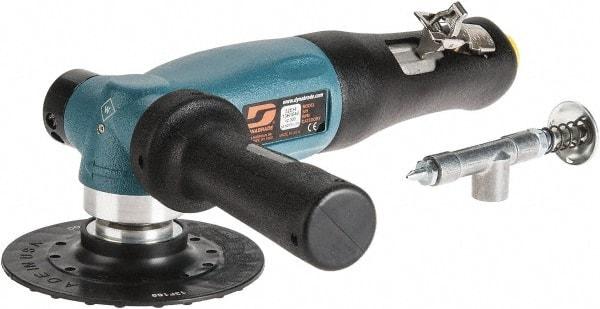 Dynabrade - 4-1/2" Max Disc, 12,000 RPM, Pneumatic Handheld Disc Sander - 43 CFM, 3/8 NPT Inlet, 1.3 hp, 90 psi - Industrial Tool & Supply