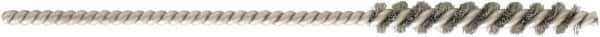 Brush Research Mfg. - 1mm Diam Helical Stainless Steel Tube Brush - Single Spiral, 0.002" Filament Diam, 5/8" Brush Length, 3" OAL - Industrial Tool & Supply