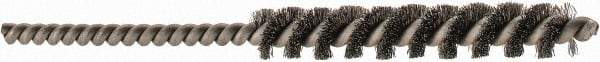 Brush Research Mfg. - 1/4" Diam Helical Stainless Steel Tube Brush - Single Spiral, 0.003" Filament Diam, 1" Brush Length, 3" OAL - Industrial Tool & Supply
