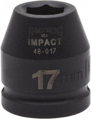 Armstrong - 3/4" Drive 17mm Standard Impact Socket - 6 Points, 1-7/8" OAL - Industrial Tool & Supply