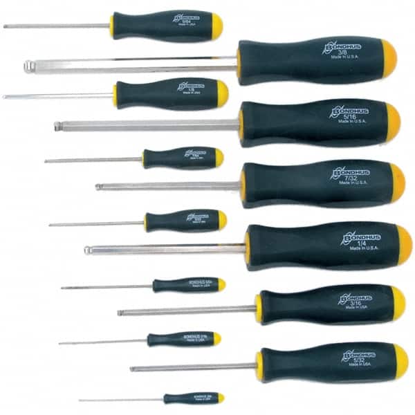 Bondhus - Hex Driver Sets Tool Type: Ball End Size Range (Inch): 0.050 - 3/8 - Industrial Tool & Supply