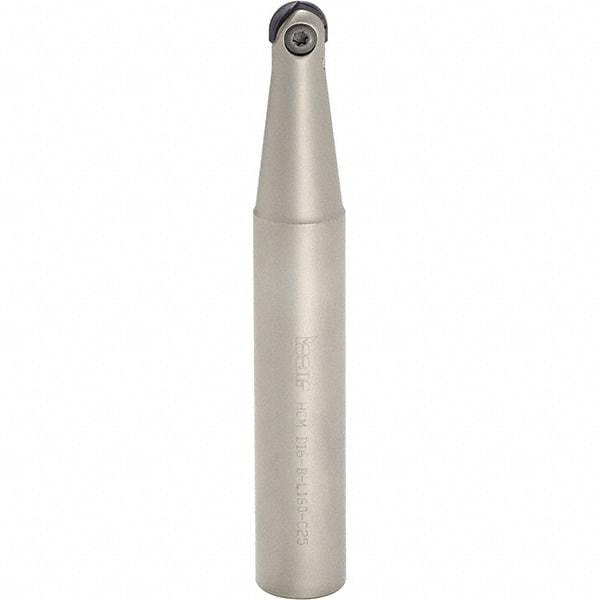 Iscar - 3/8" Cut Diam, 1/2" Shank Diam, 6" OAL, Indexable Ball Nose End Mill - 2" Head Length, Straight Shank, HCM D.38 Toolholder, HBR-QF, HCR Insert - Industrial Tool & Supply