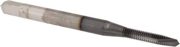 OSG - #2-56 UNC, 2 Flute, TiCN Finish, High Speed Steel Spiral Point Tap - Plug Chamfer, Right Hand Thread, 1-3/4" OAL, 7/16" Thread Length, 0.141" Shank Diam, 2B Class of Fit - Exact Industrial Supply