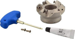 Iscar - 2-1/2" Cut Diam, 1" Arbor Hole, 0.138" Max Depth of Cut, 45° Indexable Chamfer & Angle Face Mill - 6 Inserts, ONHU 0505\xB6OXMT 0507\xB6S845 SN.U 1305 Insert, Right Hand Cut, 6 Flutes, Series Helido - Industrial Tool & Supply