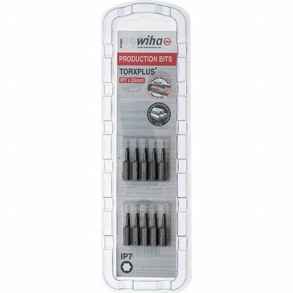 Wiha - 1/4" Drive IP7 Torx Plus Screwdriver Bit - 1" OAL, Insert Bit - Industrial Tool & Supply