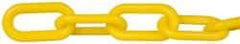 PRO-SAFE - 100' Long x 2" Wide Plastic Chain - Yellow - Industrial Tool & Supply