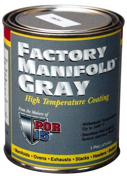 POR-15 - 1 Gal Gray Automotive Heat Resistant Paint - 1,200°F Max Temp, Comes in Can with Handle - Industrial Tool & Supply