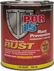 POR-15 - 1 Quart, Black, Rust Preventative Paint - Comes in Can - Industrial Tool & Supply