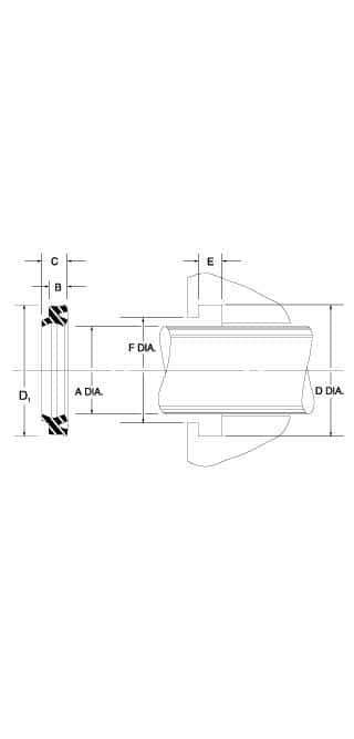 Value Collection - 2-1/2" Inside Diam x 3" Outside Diam 8600 Type Wiper - 0.351" High, Nitrile - Industrial Tool & Supply