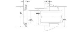 Value Collection - 2-1/8" Inside Diam x 2.4375" Outside Diam AN Type Rod Wiper - 0.187" High, Urethane - Industrial Tool & Supply