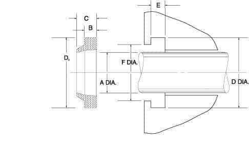 Value Collection - 2-1/8" Inside Diam x 2-5/8" Outside Diam U Type Wiper - 0.395" High, Urethane - Industrial Tool & Supply