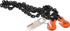 Pewag - 10' Long, 3,500 Lb Basket Capacity, 3,500 Lb Vertical Capacity, Alloy Steel Web Sling - SGG Chain Sling, 9/32" Diam Chain, Silver (Color), with 2 Grab Hooks - Industrial Tool & Supply