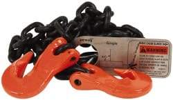 Pewag - 5' Long, 3,500 Lb Basket Capacity, 3,500 Lb Vertical Capacity, Alloy Steel Web Sling - SGG Chain Sling, 9/32" Diam Chain, Silver (Color), with 2 Grab Hooks - Industrial Tool & Supply