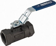 NIBCO - 3/4" Pipe, Reduced Port, Carbon Steel Fire Safe Ball Valve - 1 Piece, Inline - One Way Flow, FNPT x FNPT Ends, Locking Lever Handle, 2,000 WOG - Industrial Tool & Supply