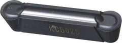 Kennametal - 0400M0R GMP Grade KC5025, 4mm Cutting Width Carbide Grooving Insert - 3.4mm Max Depth of Cut, Neutral, 0.0787" Corner Radius, TiAlN Finish - Industrial Tool & Supply