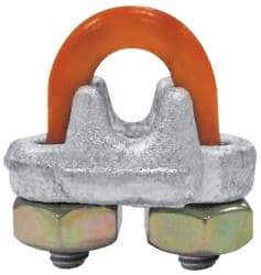 CM - 3/4" Wire Rope U-Bolt Clip - 5/8-11, 1-1/2" Between Centers, Galvanized - Industrial Tool & Supply