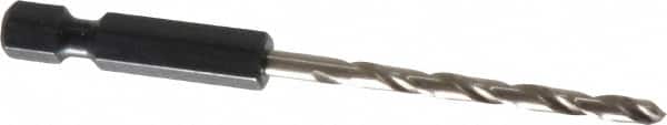 Cle-Line - 1/8" High Speed Steel, 118° Point, Hex Shank Maintenance Drill Bit - Industrial Tool & Supply