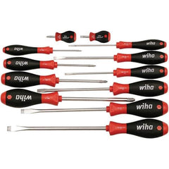 Wiha - 12 Piece Slotted, Phillips & Stubby Screwdriver Set - Industrial Tool & Supply